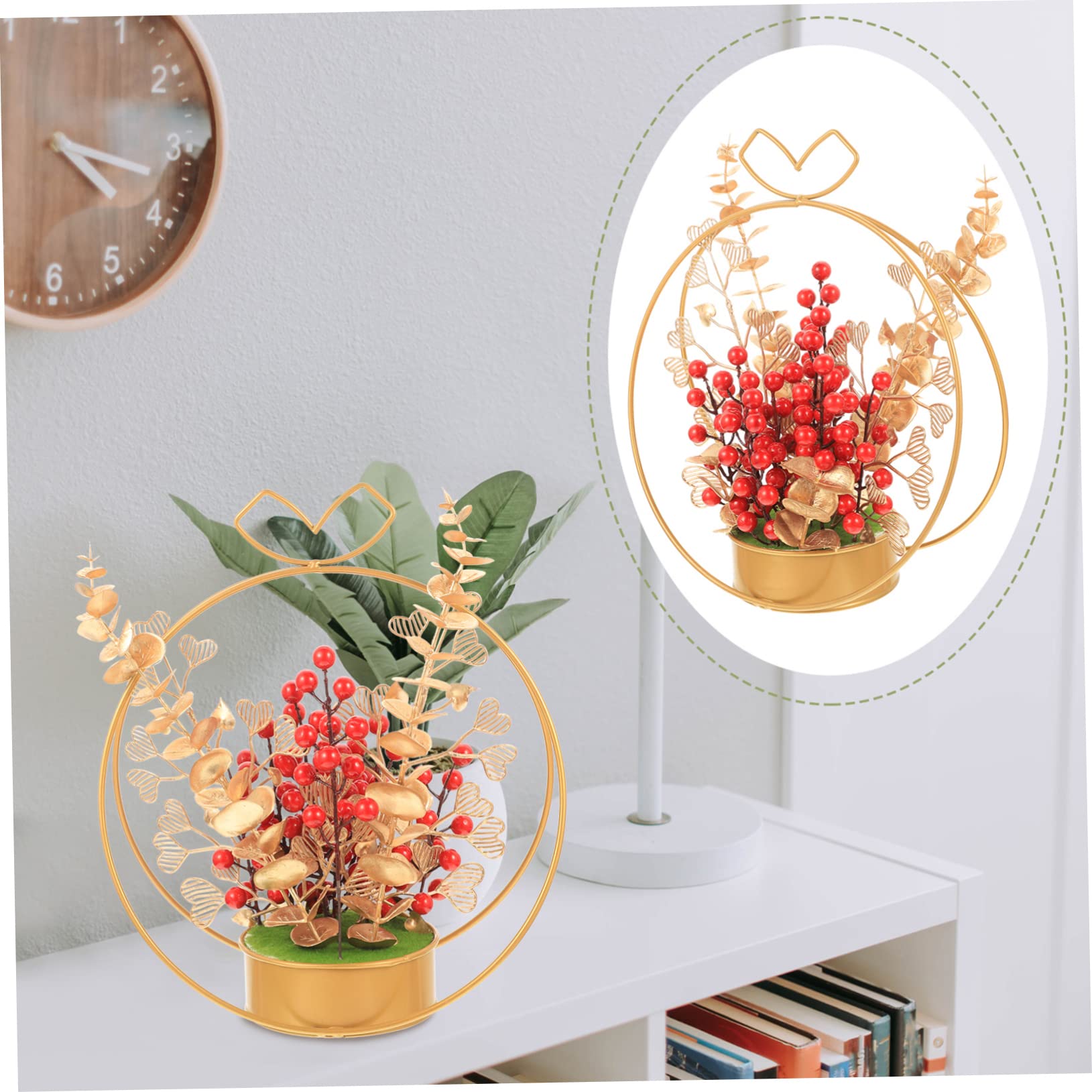 TOPBATHY 2St künstlicher Blumenkorb Hochzeitsdekoration Tischdekoration Funky Geldbaum-Bonsai Hochzeit Tisch Blumenmittelstück Heimdekoration Desktop- Tischdeko fürs Wohnzimmer Eisen