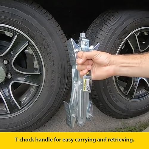 Miniatura 6 de Stromberg Carlson JBP-T217.2 Tandem Eje T-Chock  Calzadores de rueda de RV resistentes y estabilizadores de neumáticos  Estabilizadores de tijera de