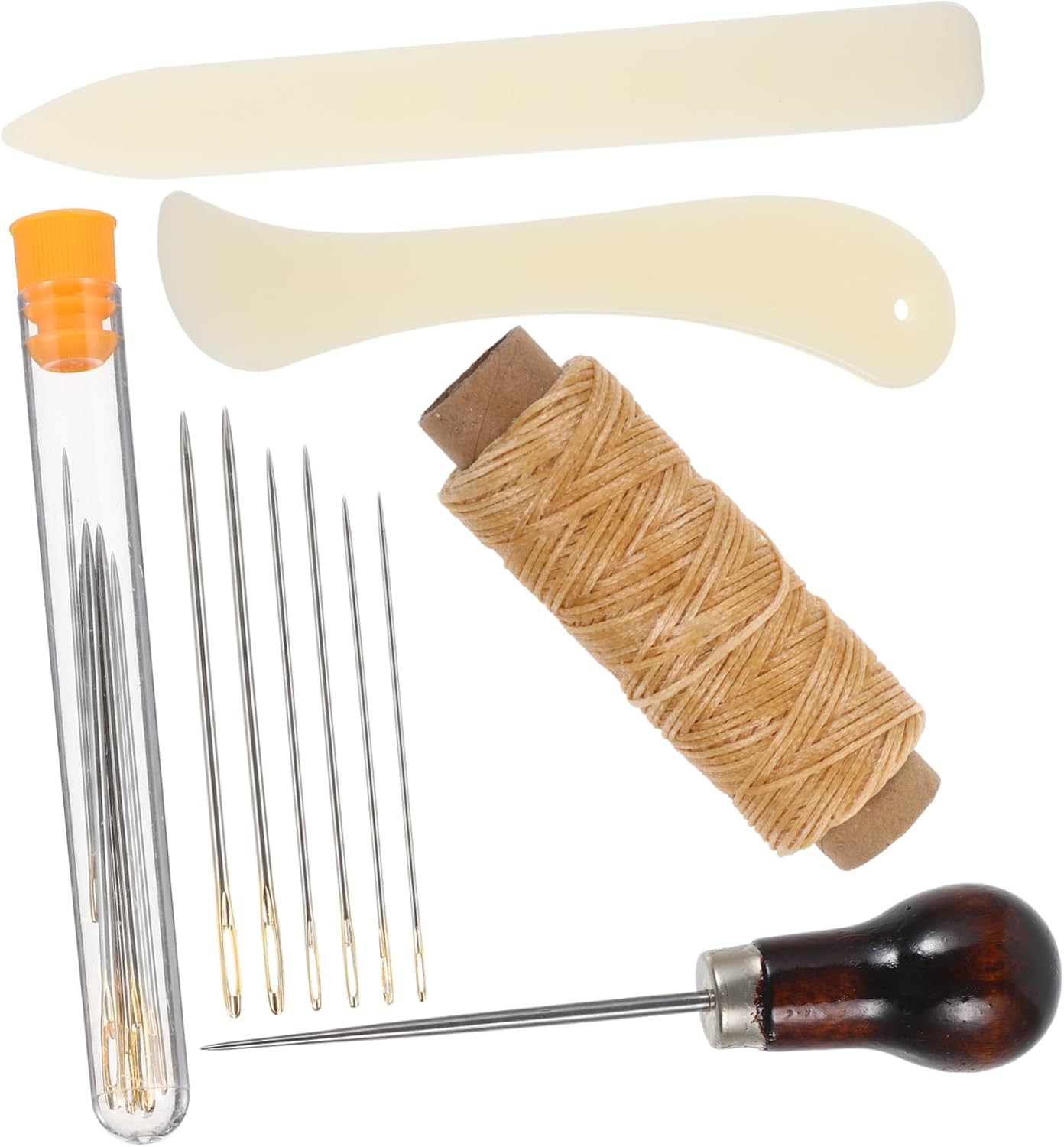 VILLFUL 1Set Leather DIY Tool for Beginners Complete Bookbinding Kit with Needles and Thread for Crafting Portable Sewing Tools for Upholstery and Leather Repair