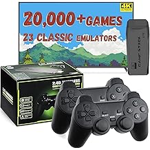 LIUWEI New Retro Gaming Console & Game Stick Pro - 20,000+ Classic Video Games, 23 Emulators, Dual Wireless Controllers, 4K HDMI Output, Plug & Play, Compatible with TV, PC, Projector, 64GB