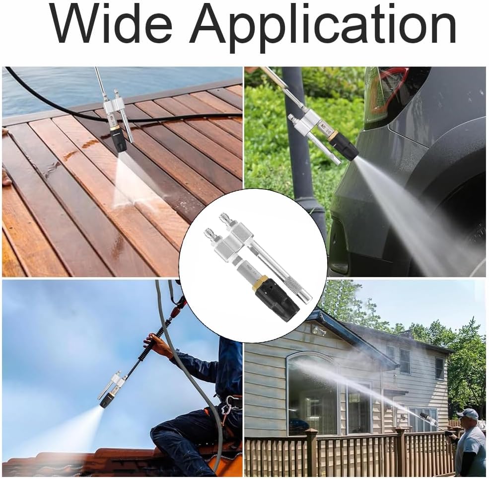 tooloflife 0-60° Adjustable Pressure Washer Nozzle – 1/4" Quick-Connect Stainless Steel for High Reach Cleaning