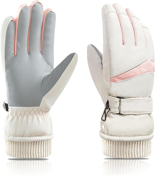 Women Ski Gloves - Windproof Thermal Touchscreen Waterproof Winter Warm Snow Gloves for Skiing Cycling Outdoor Sports