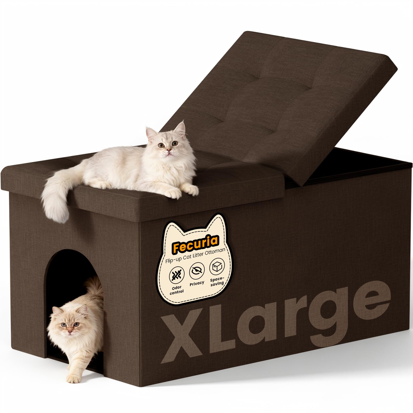 Stylish Cat Litter Box Enclosure - Dark Grey -25