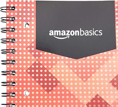 Amazon Basics Wirebound Notebook, 3 Pack, 100 Sheets/200 Pages, A5 Size, 80 gsm, Red