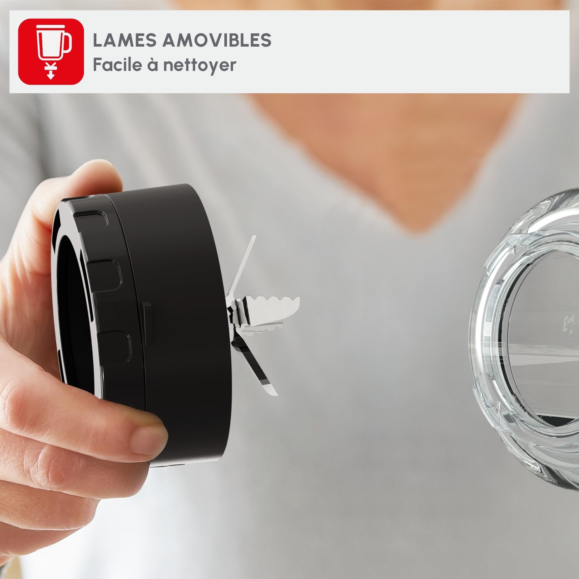 Moulinex Perfect Mix + LM811D10 - mikser 1200 W, glazurowana stal nierdzewna, podświetlany regulator prędkości, 3 programy, tryb ręcznego i automatycznego czyszczenia