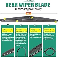 Vista 22 de 26" 20" 16" Windshield Wiper Blades Replacement for Dodge Grand Caravan 2008-2020 / Chrysler Town & Country 2008-2016 Premium All Weather Front Rear
