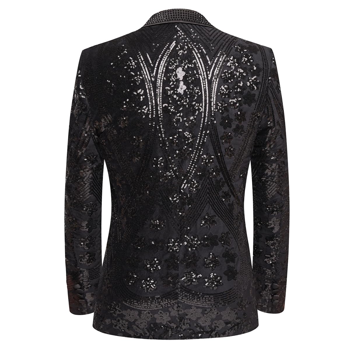 Blazer pour Homme brodé à Paillettes avec col cranté en Strass pour fête de Mariage Bal