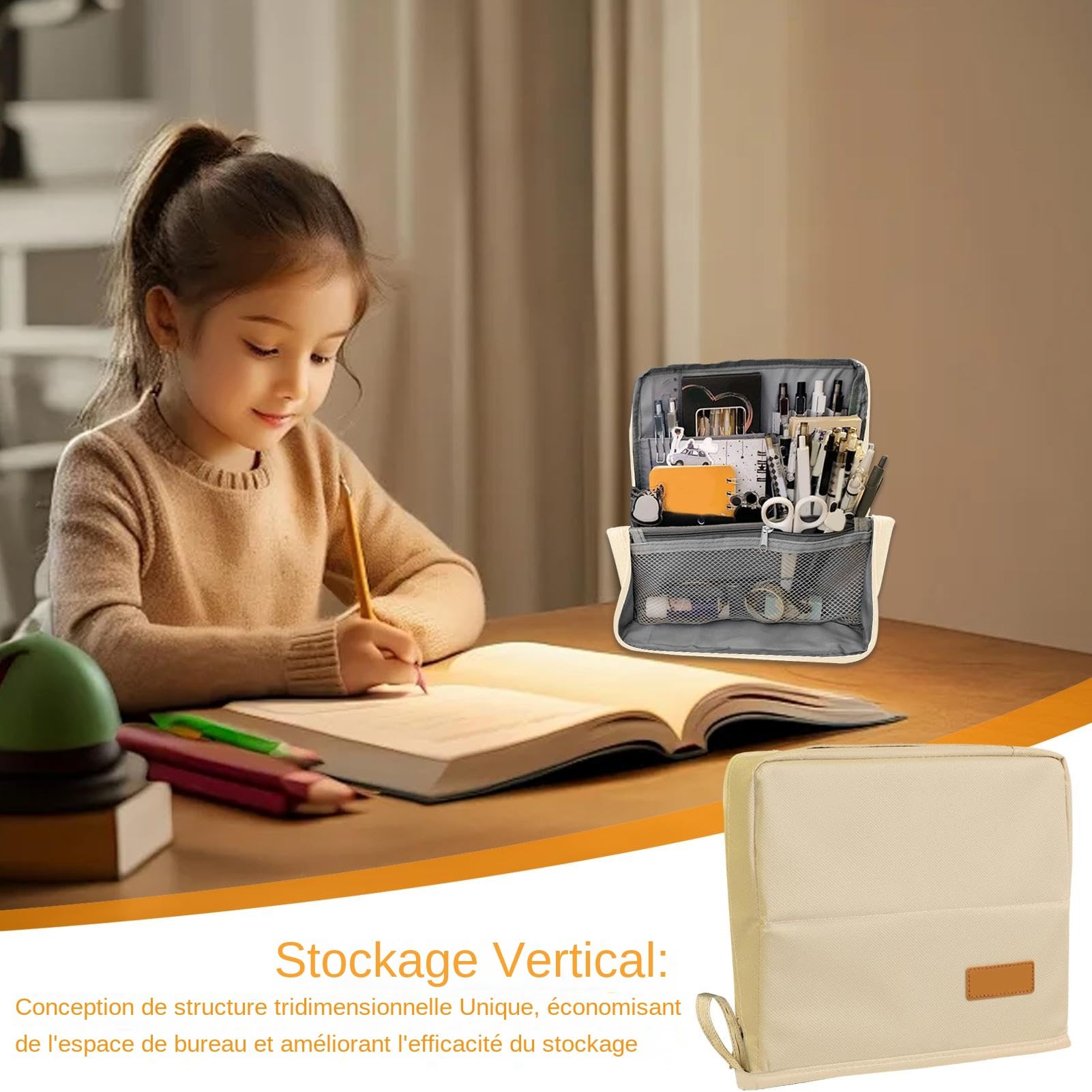 Astuccio portamatite con scomparti multipli Borsa portatrucchi, organizer, | Grande borsa portapenne Adatto per Ufficio, Viaggi, Arte, Università, Fai da Te e Casa