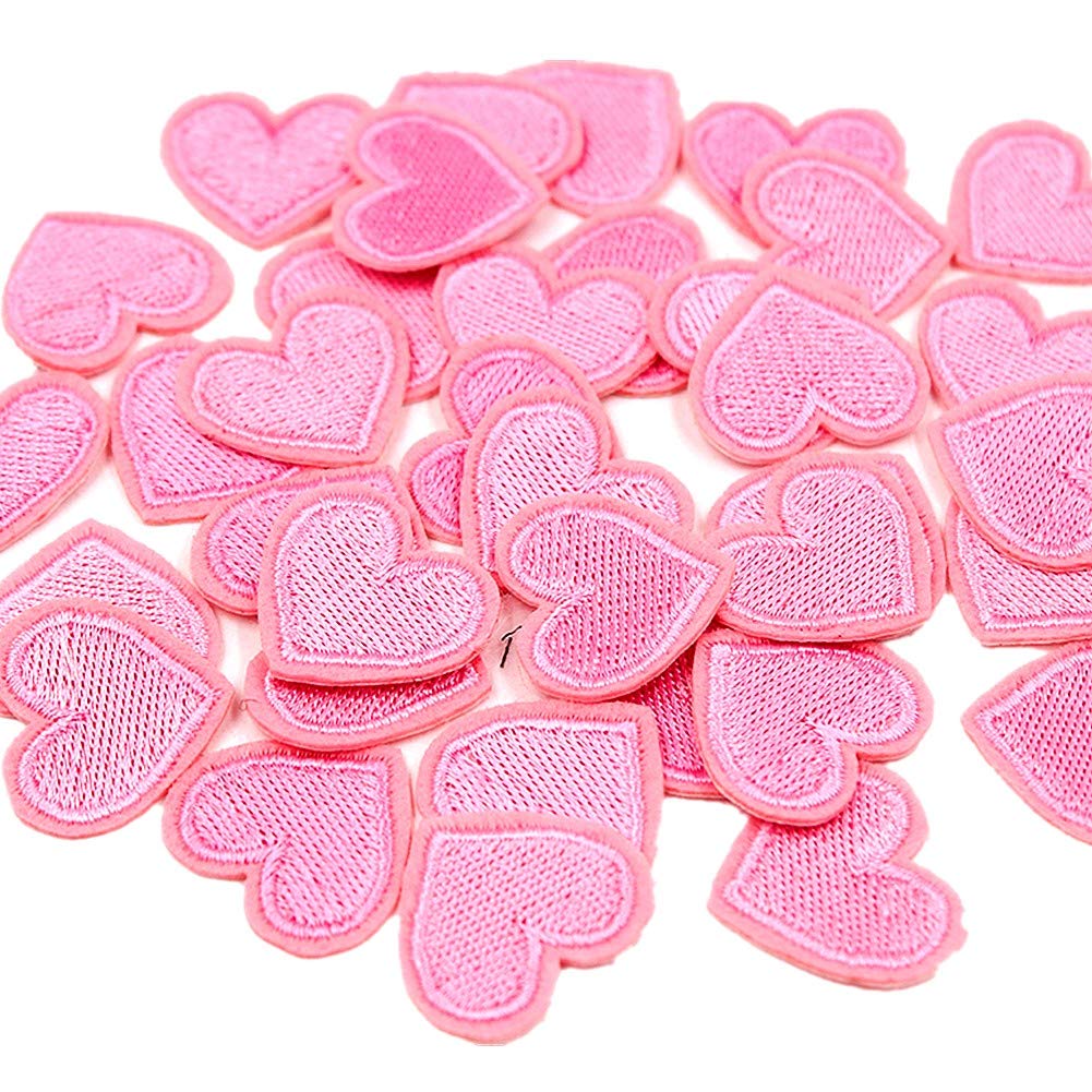 3 Parches Bordados Con Corazón Rosa Oscuro Para Ropa, Chaque 3 Parches Bordados Con Corazón Rosa Oscuro Para Ropa, Chaque