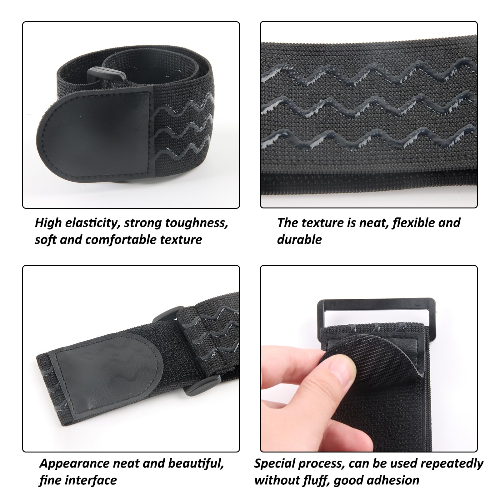 FUGLUS Elastische Gurtbänder 4er Set - Klettbänder Für Fahrradhosen & Mehr