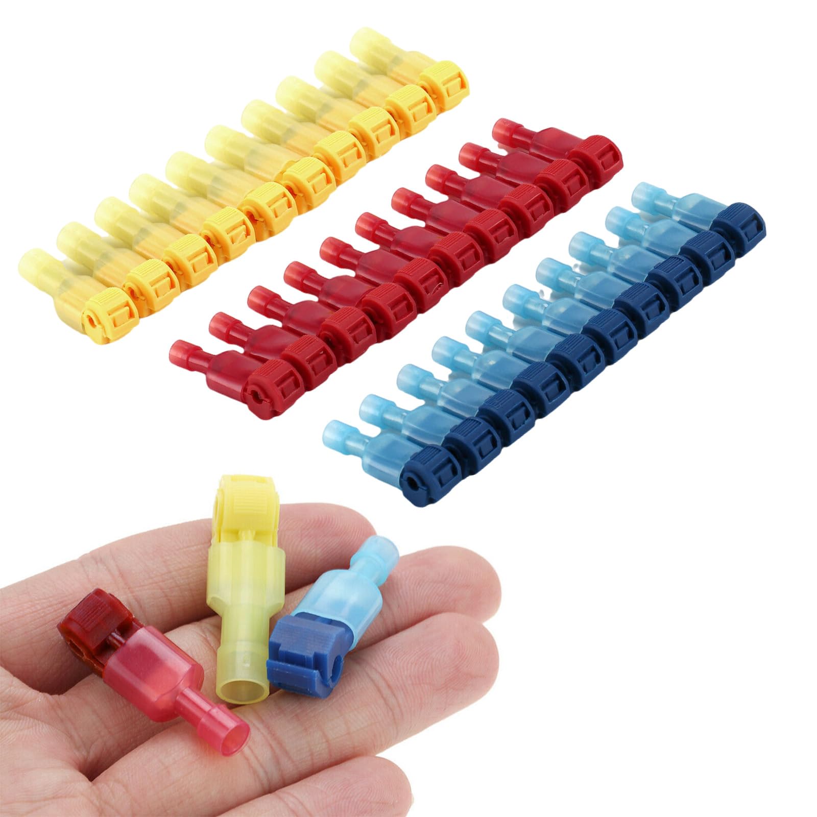 30 Pairs T-Tap Wire Splices Connectors with Male Disconnects Electrical Terminals Set Electrical Connector Assortment