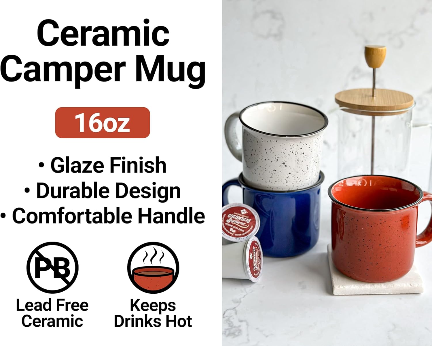 Northern Colorado Bears 2-Pack Speckled Ceramic Camper Coffee Mug (Gray) 16 oz Officially Licensed Collegiate Product