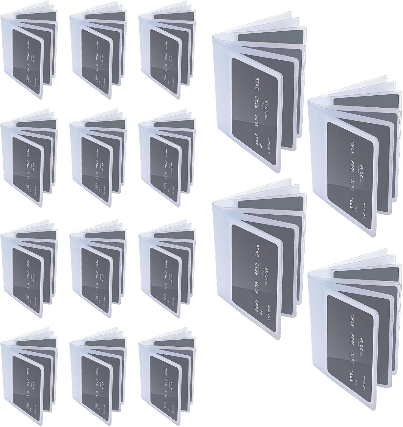 16 Pcs Plastic Credit Card Holder Wallet Insert, Transparent