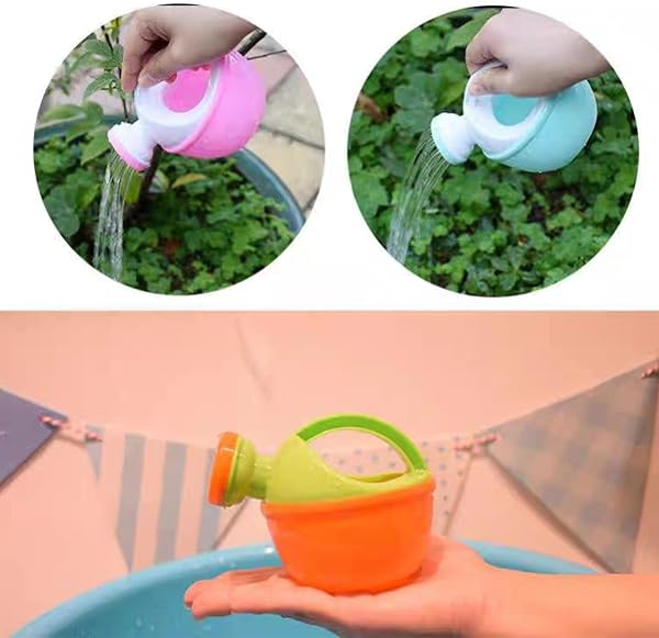 Kids Watering Can, 2Pcs Plastic Watering Cans for Kids Funny Bath Toy Educational Gardening Random Color - 4