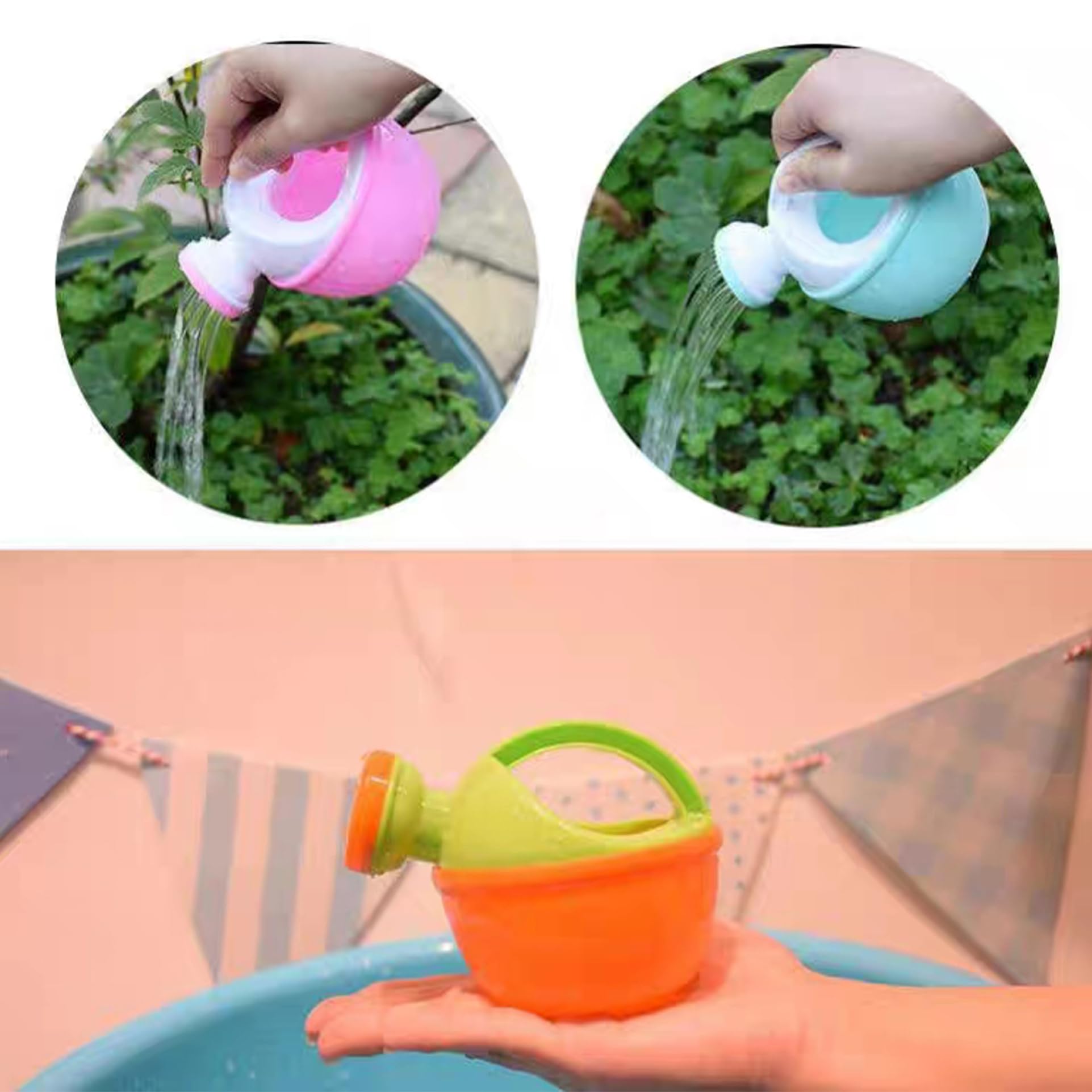 Kids Watering Can, 2Pcs Plastic Watering Cans for Kids Funny Bath Toy Educational Gardening Random Color — view 4