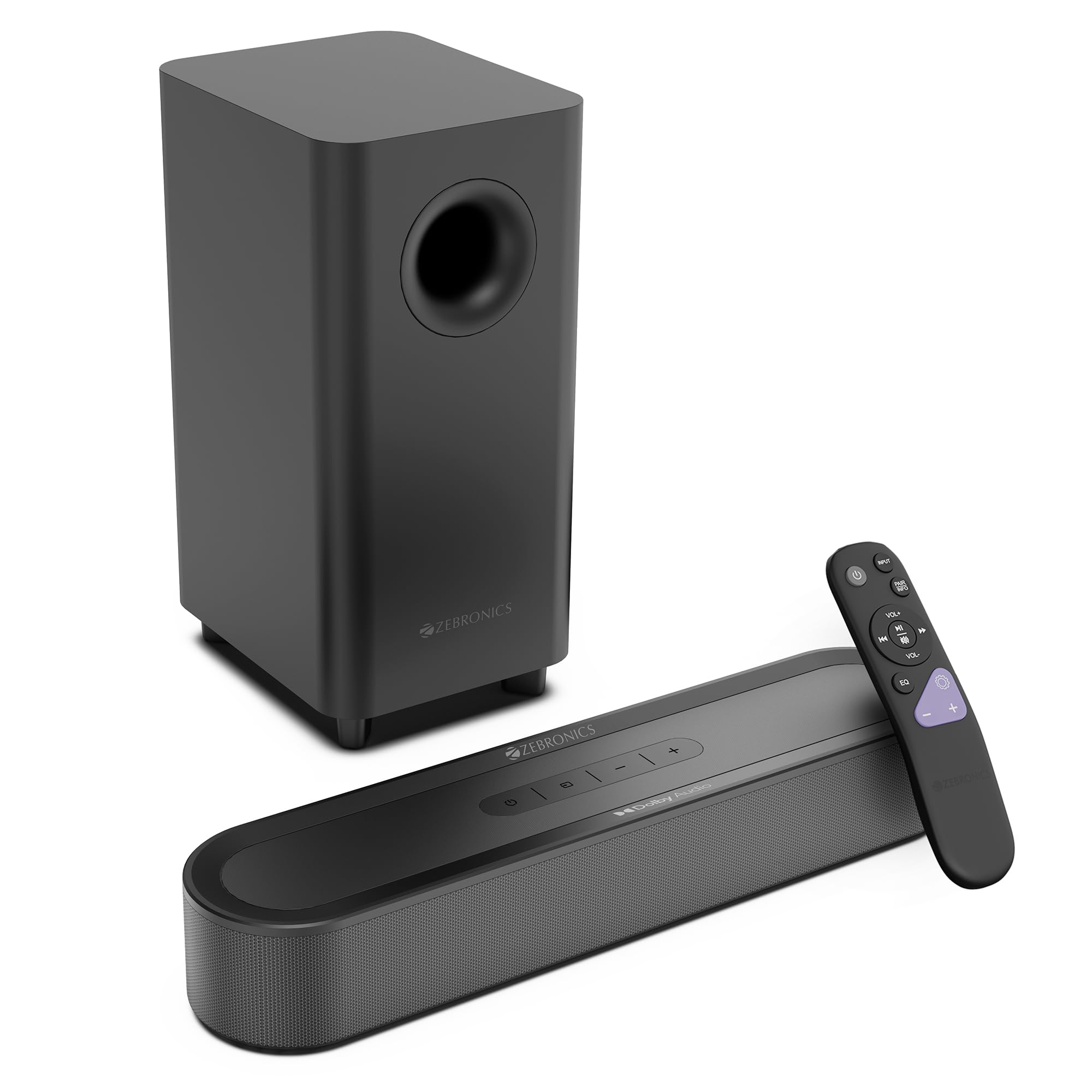Zebronics 140W Soundbar with 13.3cm subwoofer, Dual Drivers, Dolby Audio, Bluetooth v5.4, ARC, USB, Optical in, AUX, LED Display, Remote Control, Volume & Media Control, Matte Finish (Juke Bar 9010C)-image-46