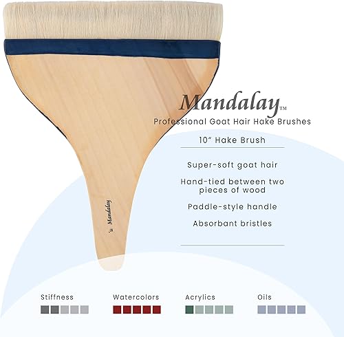 Miniatura 9 de Creative Mark Mandalay Artist - Cepillo de merluza de pelo de cabra súper suave para sostener el color para una gran cobertura de superficie, tamaño