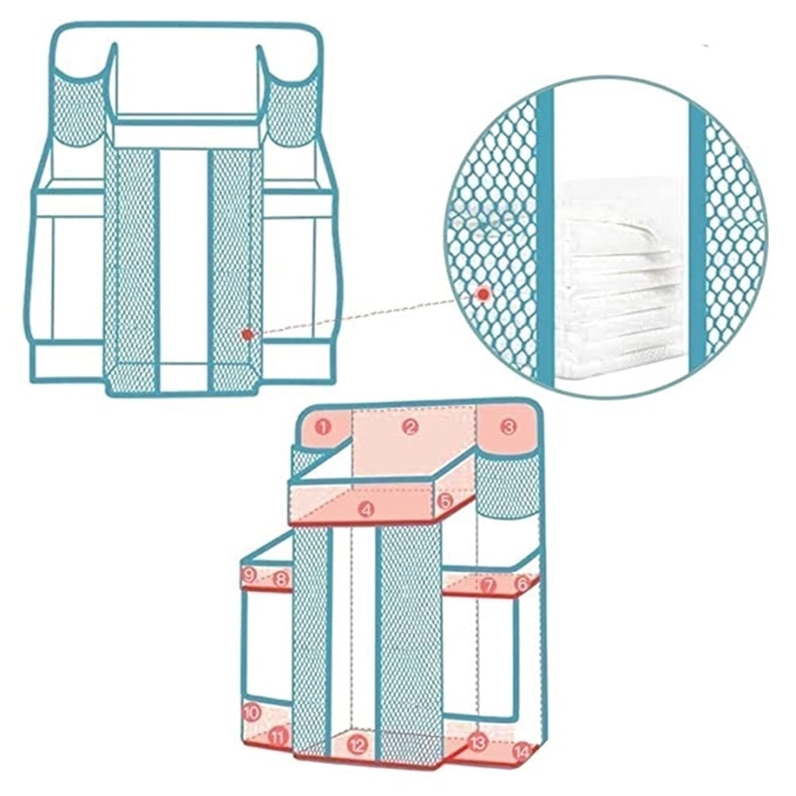 Babybett-Tasche Organizer – Aus Baumwollgaze, Mit 2 Taschen Für Windeln, Fläschchen & Spielzeug