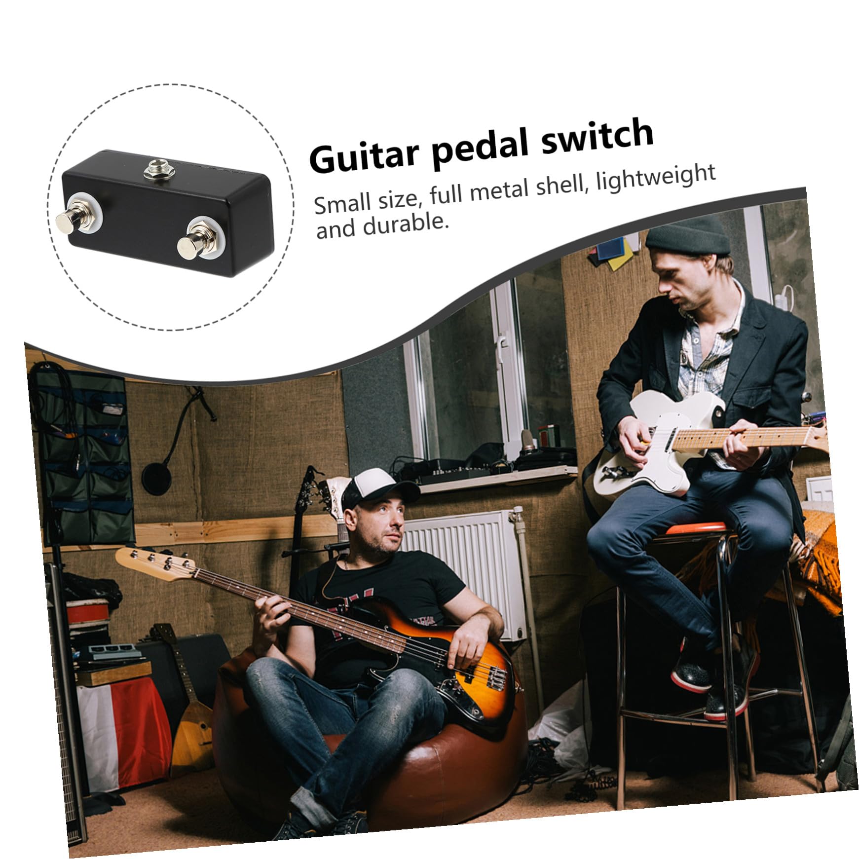 YARNOW Pedal De Guitarra De Pedal De Efecto Dual Para Efectos De Guitarra Accesorio De Suministro De Instrumentos Musicales Para Practicar Casa