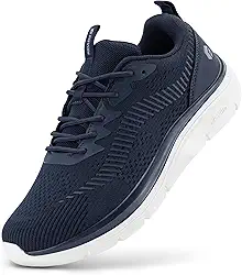 Tênis masculino de caminhada largo, ortopédico confortável, leve, tênis de ginástica para fascite plantar - Cloud Wanderer V20