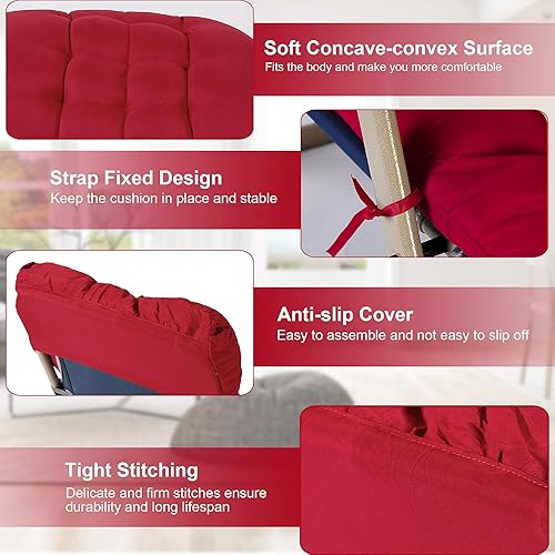 Miniatura 5 de Moclever Cojín para silla de gravedad cero de 67 x 22 x 4 pulgadas, cojines para silla de gravedad para interiores y exteriores, cojín de sofá