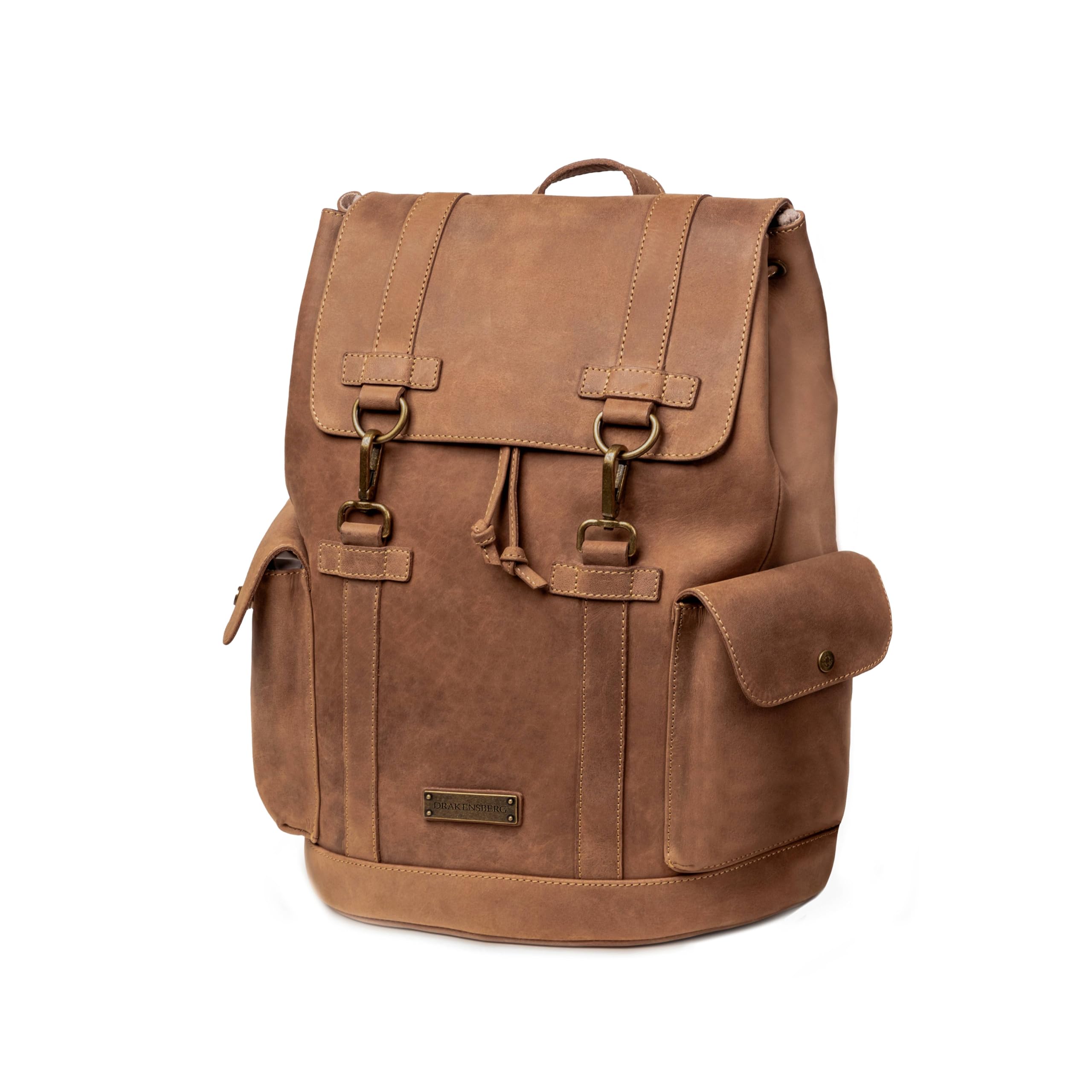 Sac à dos DRAKENSBERG cuir marron avec compartiment PC ordinateur - 8
