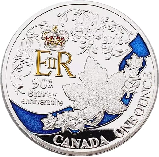 Amazon Com Pinicecore Queen Elizabeth 90th Birthday Anniversaire Silver Plated Coin New Souvenir Coins Festival Gift Medallion Clothing Shoes Jewelry