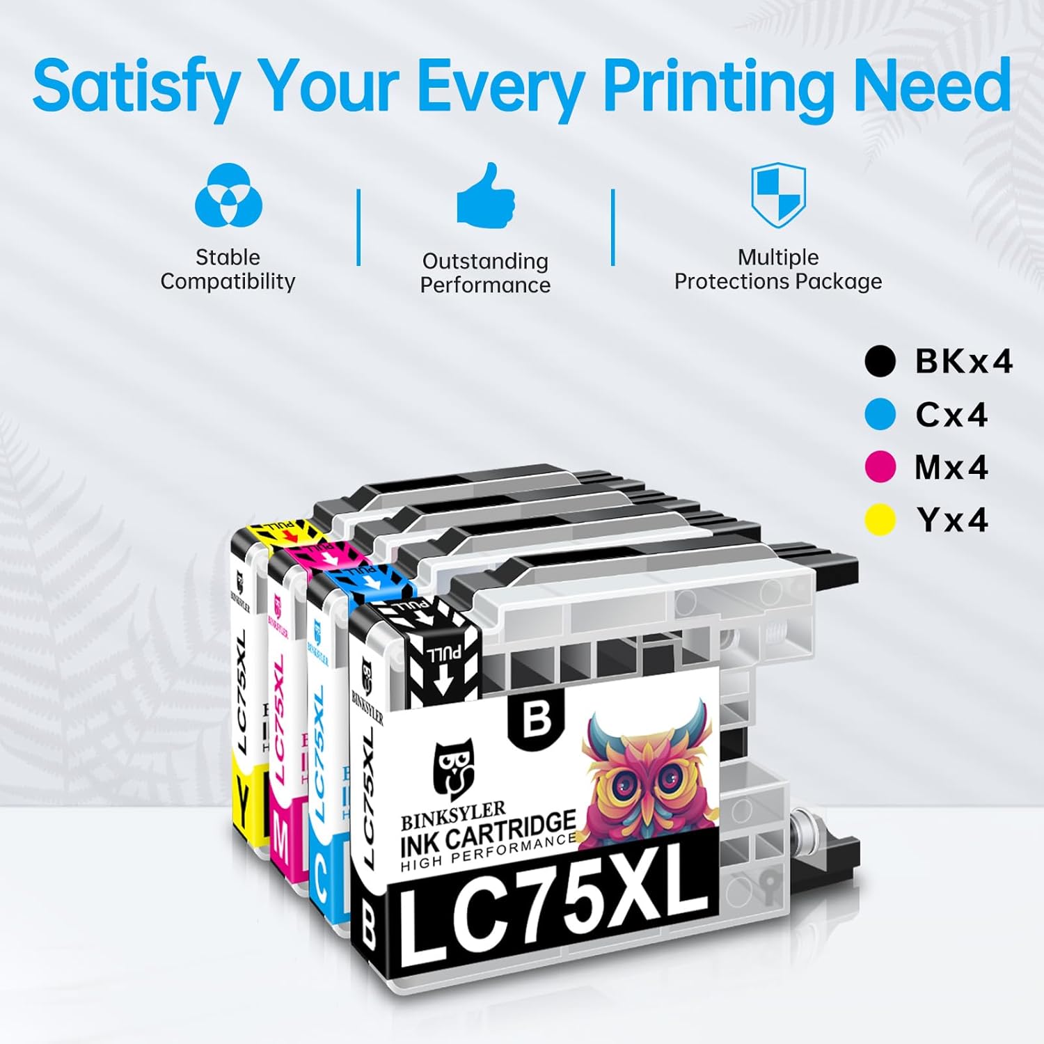 16-Pack LC75 Ink Cartridges Compatible for Brother LC71 LC75XL LC79 XXL Work for MFC-J430W MFC-J6510DW MFC-J6710DW MFC-J6910DW Printer (4BK/4C/4M/4Y)