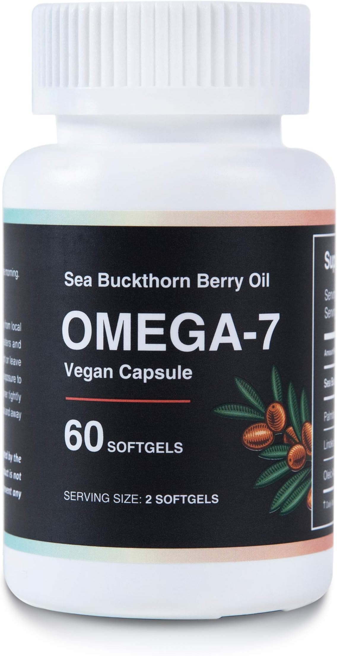 Oil Blend Omega 7 Nutritional Supplement - Sea Buckthorn Oil Omega 3 - Sea Buckthorn Oil Capsules Omega 3 6 9 - Omega 3 Vegan Supplement - Omega 3 Vegan Softgel - 60 Capsules