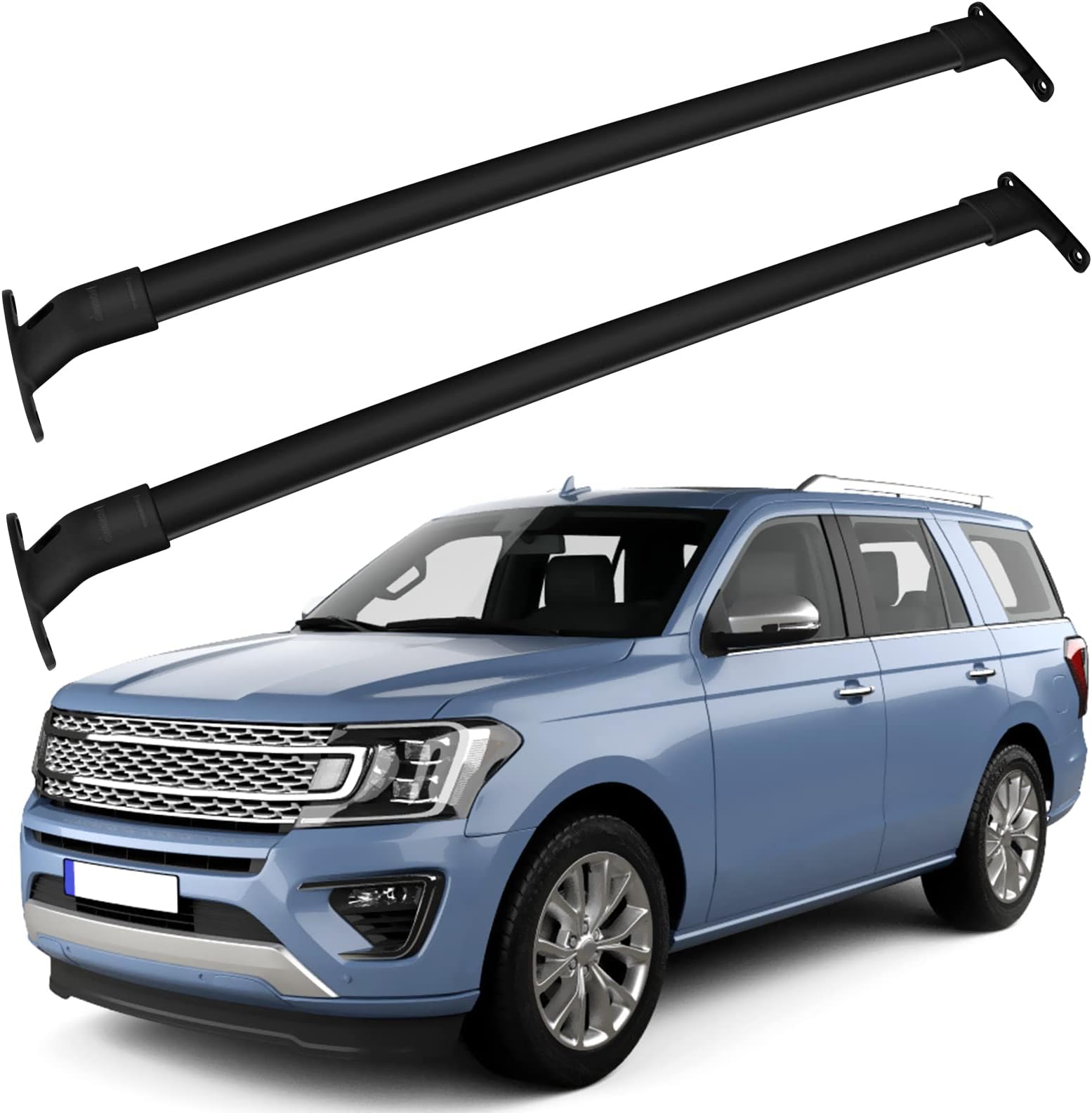 FINDAUTO Roof Rack Cross Bar for 2018-2022 Ford Expedition/Lincoln Navigator(Only Fit Models with Existing Roof Rails) Aluminum Crossbar for Luggage Kayak Bike Cargo Carrier 150LBS/ Black