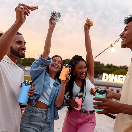 Vista 21 de Beautyflier Funda de neopreno con correa ajustable para el hombro, soporte aislante para latas de cerveza de 12 onzas