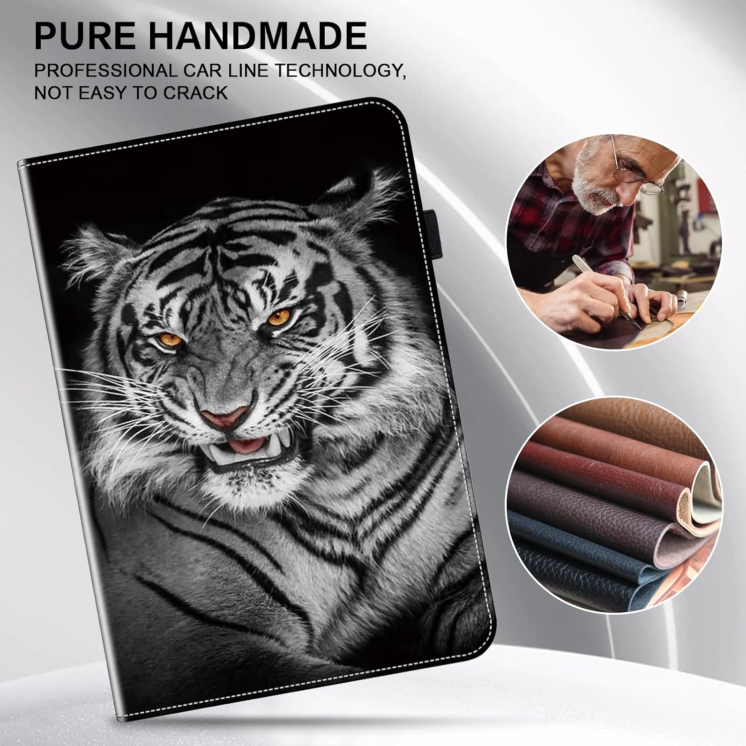 ALILANG Case for Amazon Fire Max 11 Tablet (13th Generation, 2023 Release) 11 inch, Lightweight Folio Shockproof Folding Stand Protective Cover for Fire Max 11 Tablet Case -Black Tiger
