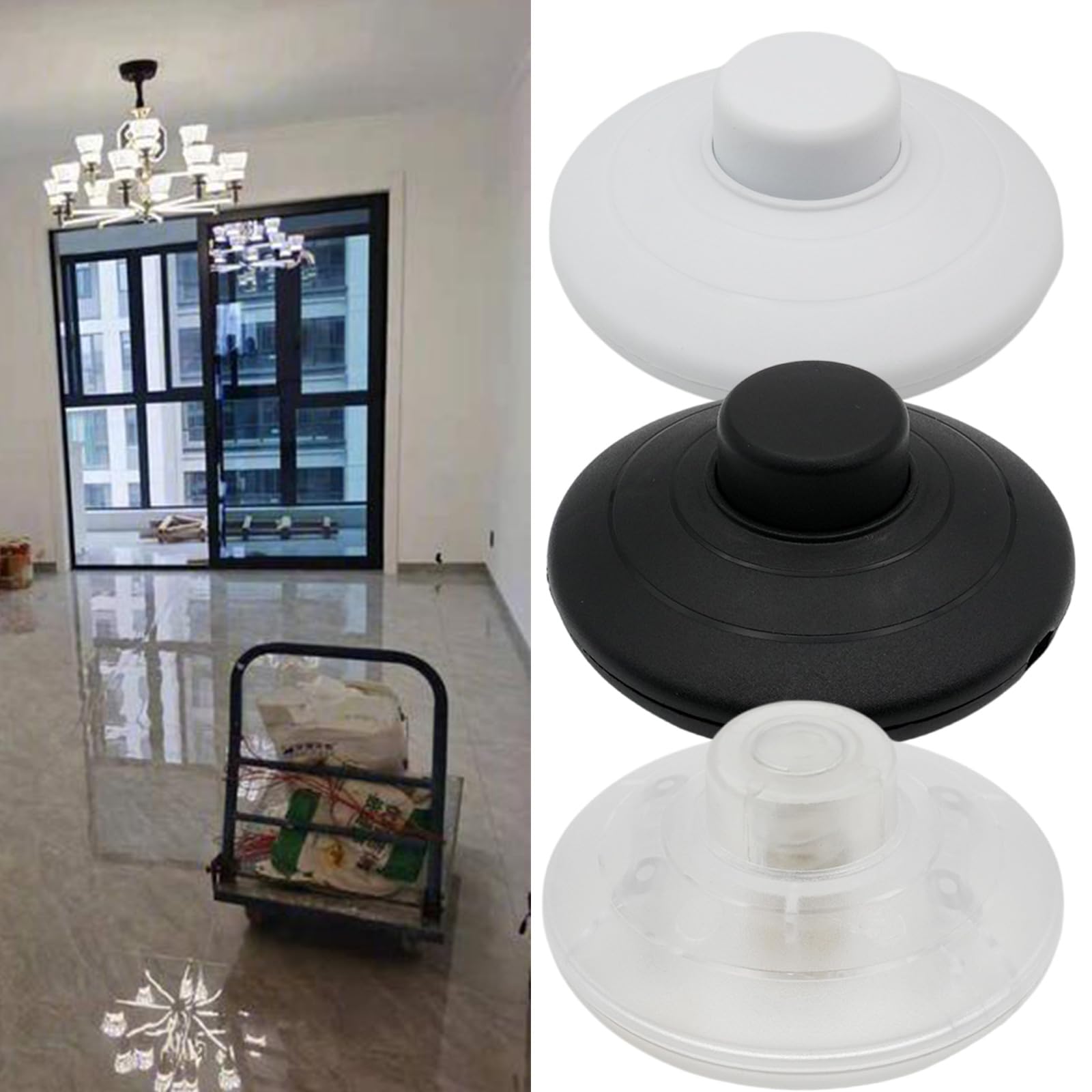 WEISUYUUS 2pieces Round Foot Reset Button Online Switches Step on Button Control Floor Footswitch Foot Pedal Push Switches Enduring