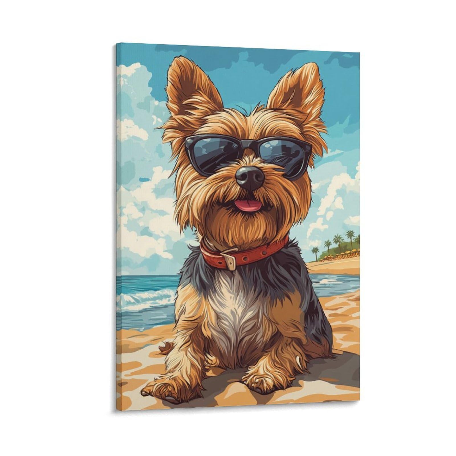 Terrier du Yorkshire décoration murale impression sur toile d'art