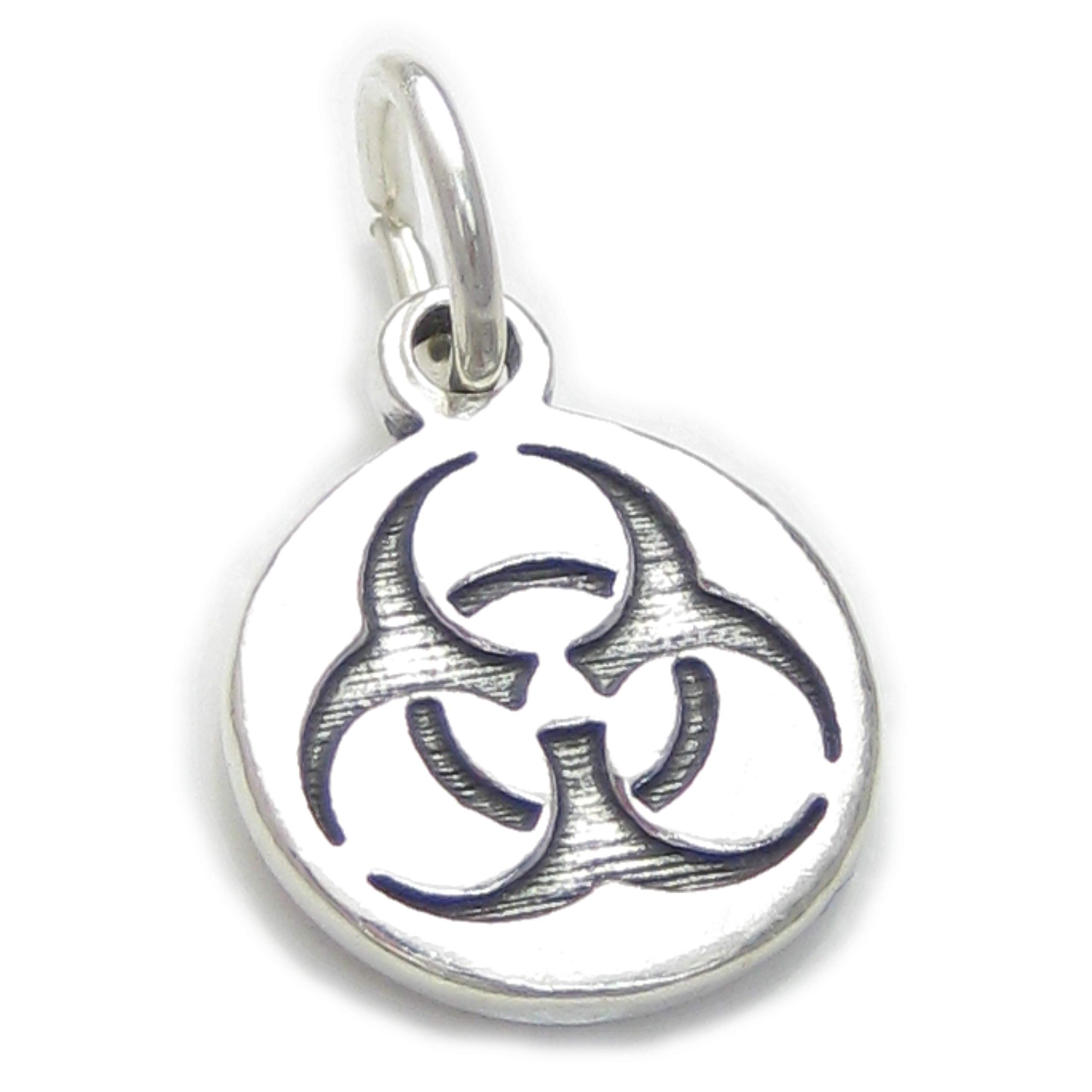 Biohazard sterling silver charm .925 x 1 Bio Hazard Biological Hazards CF5486