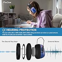 Vista 3 de ProCase SNR - Audífonos con cancelación de ruido de 29 dB para niños con autismo y reducción de ruido a prueba de sonido, para fuegos artificiales