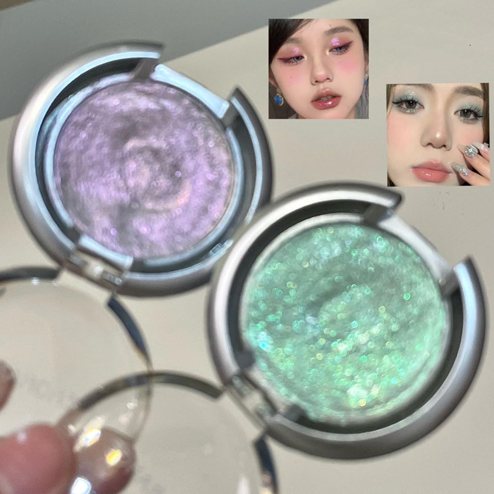 Lavender Pink Single Pan Shimmer Eyeshadow, Pearlescent Iridescent Powder For Subtle Luminous Eye Makeup & Everyday Wear - Image 4
