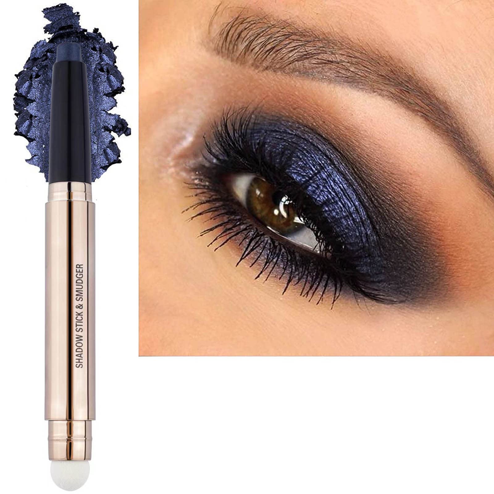 Daeuwiutr Black Eyeshadow Stick Eye Makeup Cream Shimmer Smooth Glitter Hypoallergenic Single Crayon Waterproof Long Lasting Eye Shadow Pencil