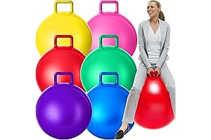 Lewtemi Bounce Balls for Adults, 6-Pack 29” Inflatable Hoppers Include Air Pump...