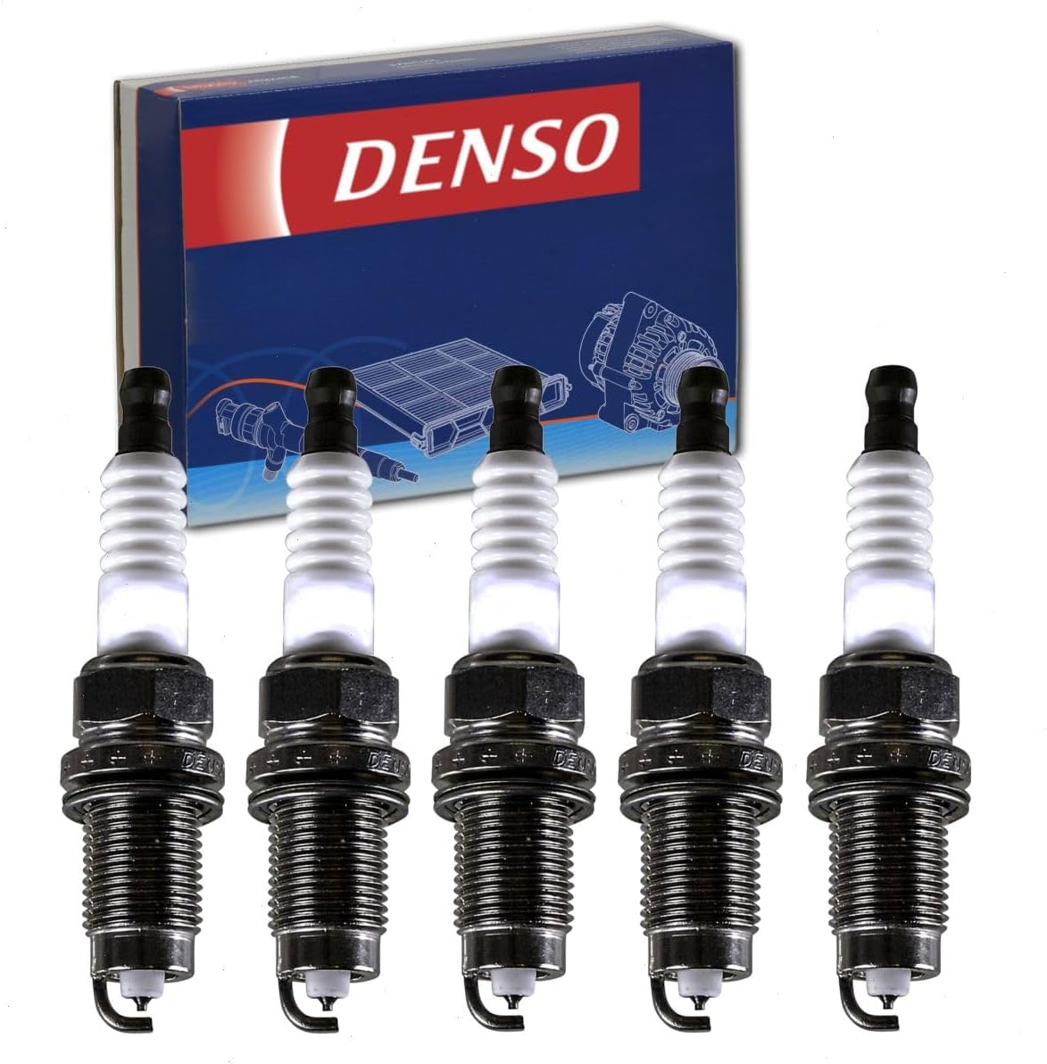 5 pc DENSO Double Platinum Spark Plugs compatible with Volkswagen Passat 2.5L L5 2012-2014