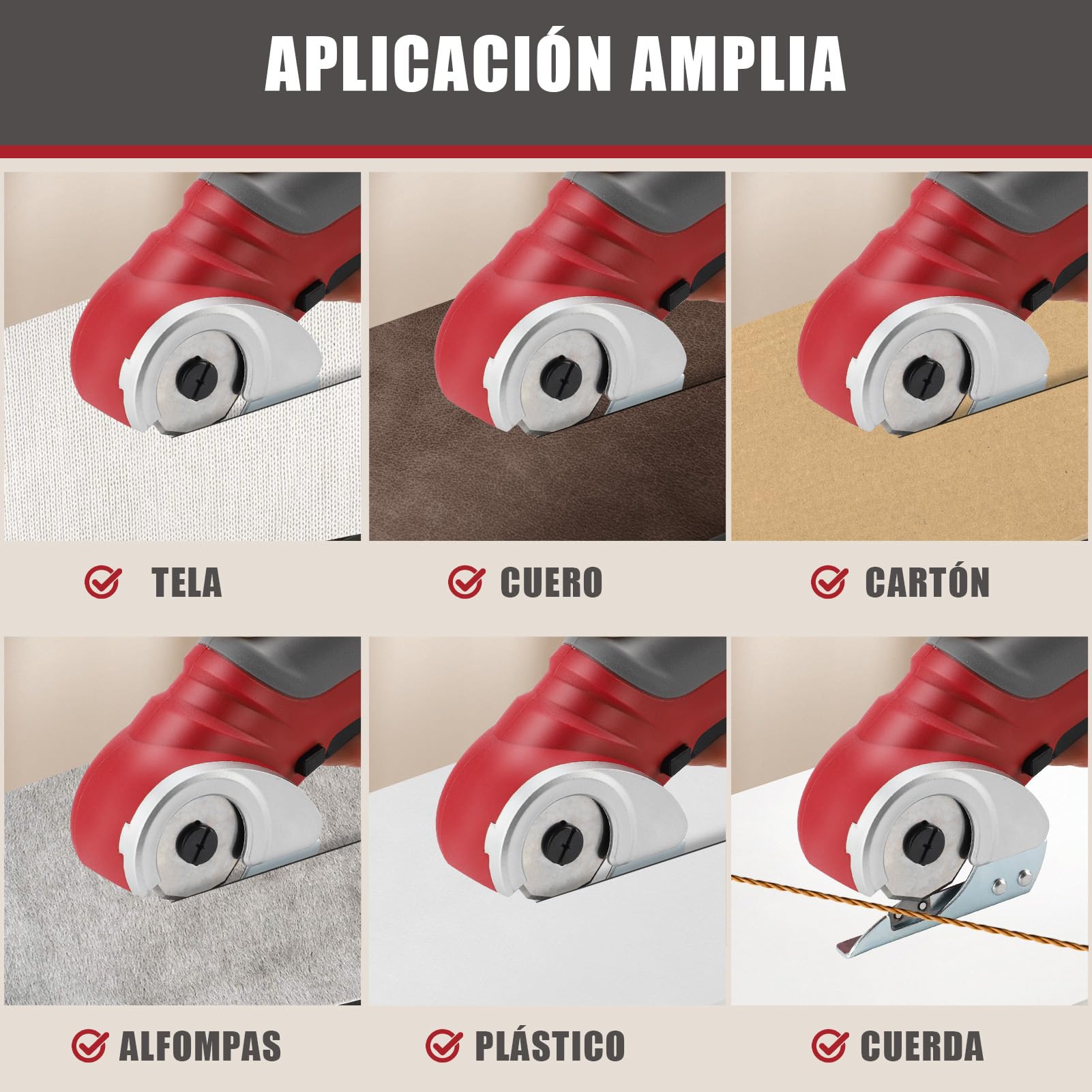 Tijeras Inalámbricas, Cortador de Tela con Interruptor de Seguridad, Hoja de Acero SK5, Cómodas Tijeras Eléctricas Ligeras para Manualidades, Velocidad de 240 Golpes/min para