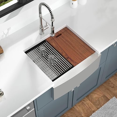 Miniatura 4 de Mocoloo - Fregadero de cocina de acero inoxidable de 30 pulgadas - Delantal de granja empotrado de 30 x 22 pulgadas - Fregaderos de cocina de acero