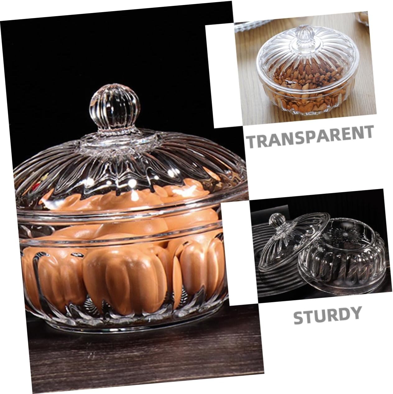 4pcs Clear Acrylic Serving Bowl Lid Transparent Fruit and Salad Containers Shatterproof Candy Jars for Weddings Parties and Special Occasions
