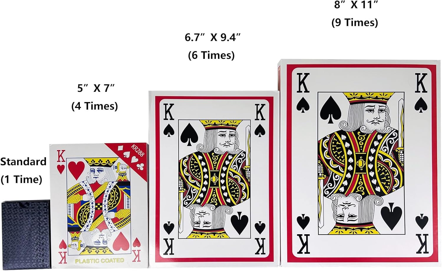 Giant Playing Cards 6.7X9.4 Inch Large Deck of Cards Super Big Card Games for Families Oversized Casino Party Decorations Professional Poker Cards (6 Times)