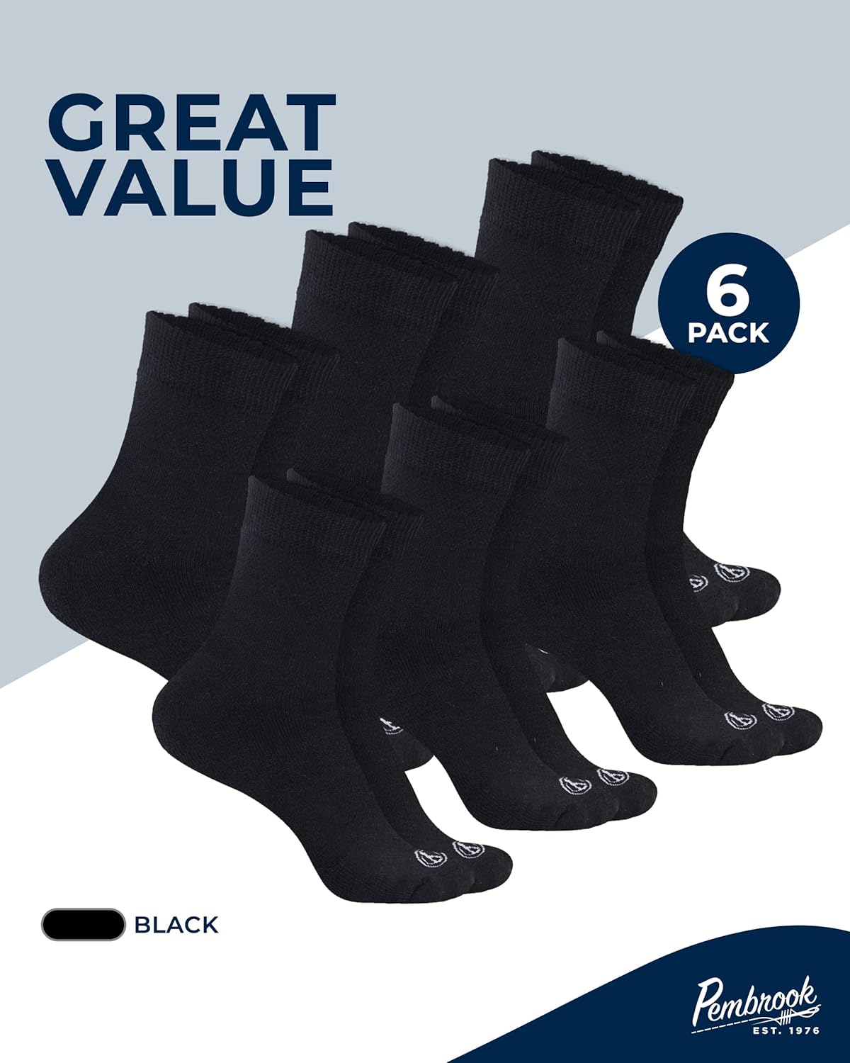 Pembrook Ankle Diabetic Socks for Women & Men - 6 Pairs | Breathable Bamboo Viscose | Wide Non Binding Socks Women, Loose Fit - Image 5