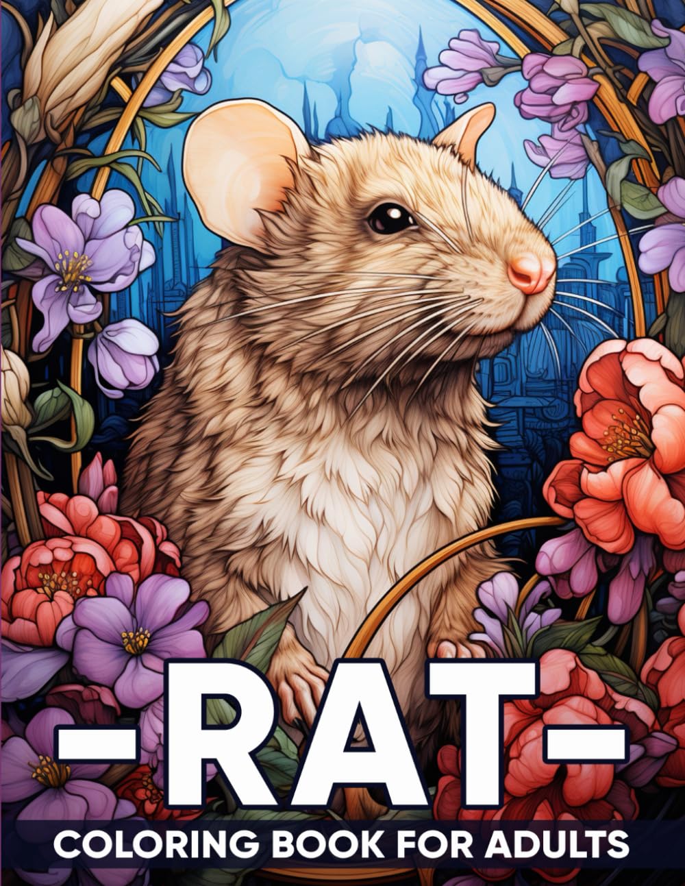 Rat Coloring Book for Adults: Adult Coloring Book with 50 Adorable Rat Designs for Relaxation, Stress Relief, and Furry Friends Fun
