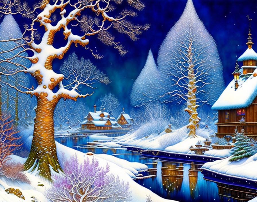 Toile d'art première neige de la saison poster grand format 58 x 90 cm
