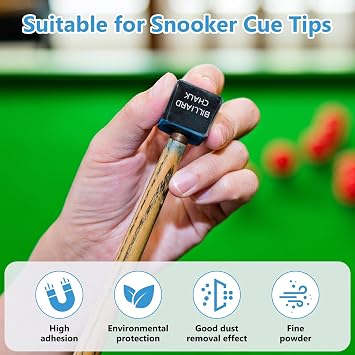 Pool Cue Chalk 12PCS, Triangle Non Slip Tip Grip Blocks for Billiard Table Use, Training Accessory for Snooker Practice and Daily Play