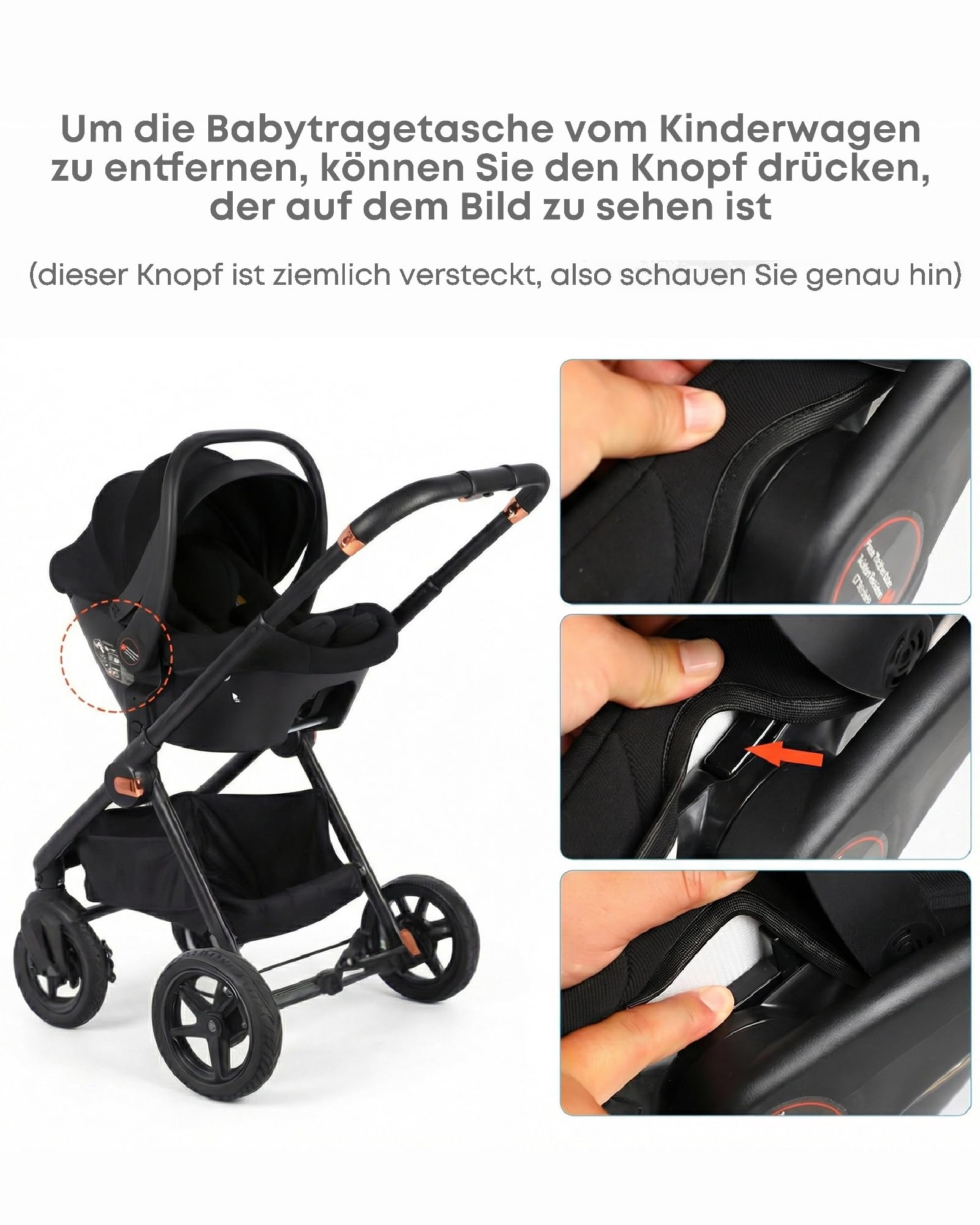 i-Size 40-85cm Babyschale Autositz, Kindersitz mit isofix Basisstation, Autositz von geburt Gruppe 0+, Einsatz für die Jüngsten im set,UPF 45+ Sonnenschutz, atmungsaktives Mesh Schwarz