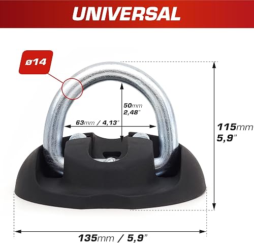 RADIKAL RK54 Heavy Duty Security Anchor, Foldable ø14 Welded Arch Hardened Steel, 4 Expansion Bolts, Wall Mount Anti Theft for Motorcycle Ground Floor Chain Garage Motorcycle Scooter Bicycle Parking - 7